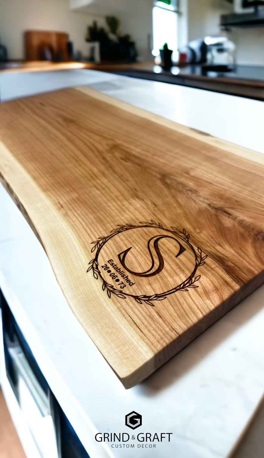 PERSONALIZED 21 INCH CHERRY WOOD CHARCUTERIE BOARD