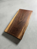 21 inch walnut wood charcuterie board Home Sweet Home logo