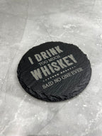 PERSONALIZED ROUND OR SQUARE SLATE COASTERS