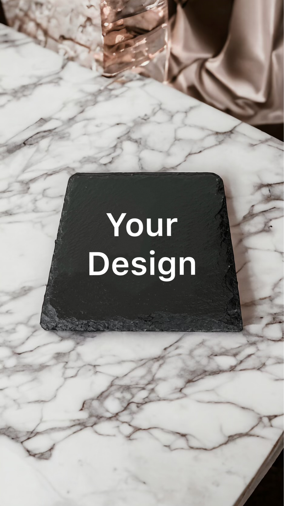 PERSONALIZED ROUND OR SQUARE SLATE COASTERS
