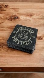 PERSONALIZED ROUND OR SQUARE SLATE COASTERS